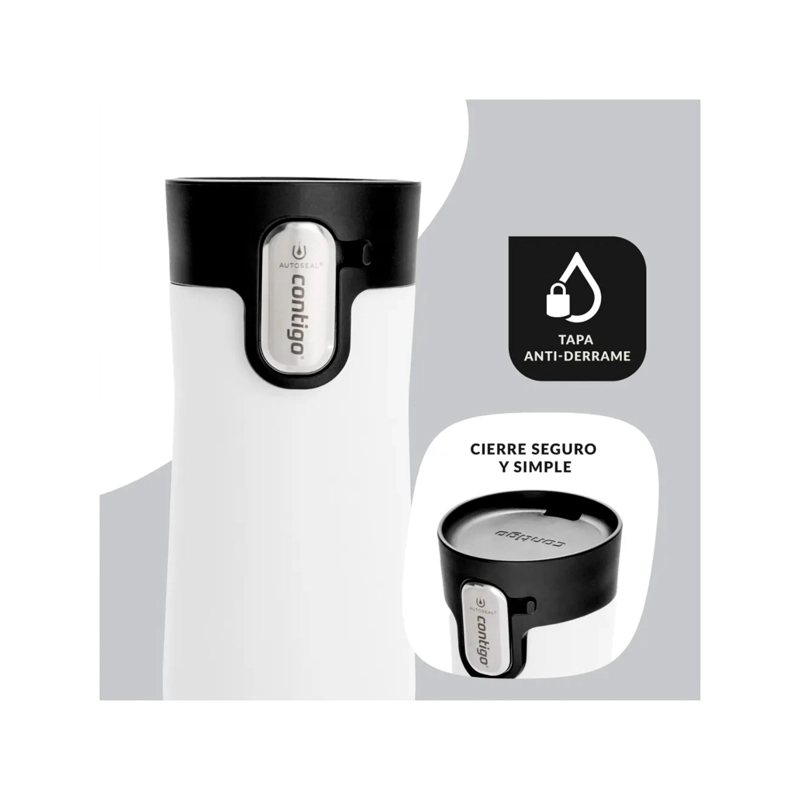 VASO MUG TERMICO CONTIGO WEST LOOP 473ML CALIENTE FRIO BLANCO - 3