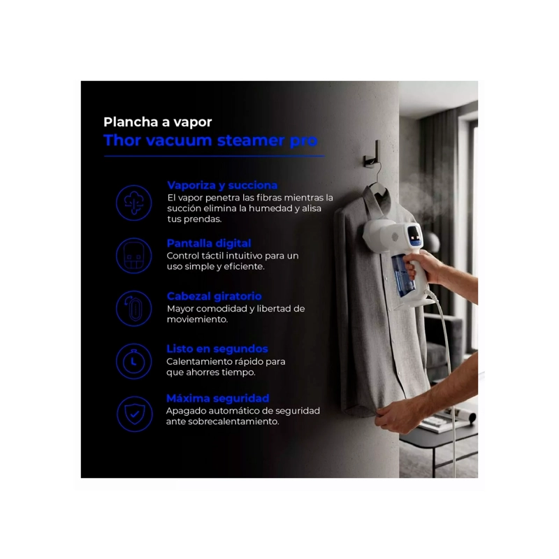 PLANCHA A VAPOR CON SUCCION THORBEN VACUUM STEAMER PRO - 2