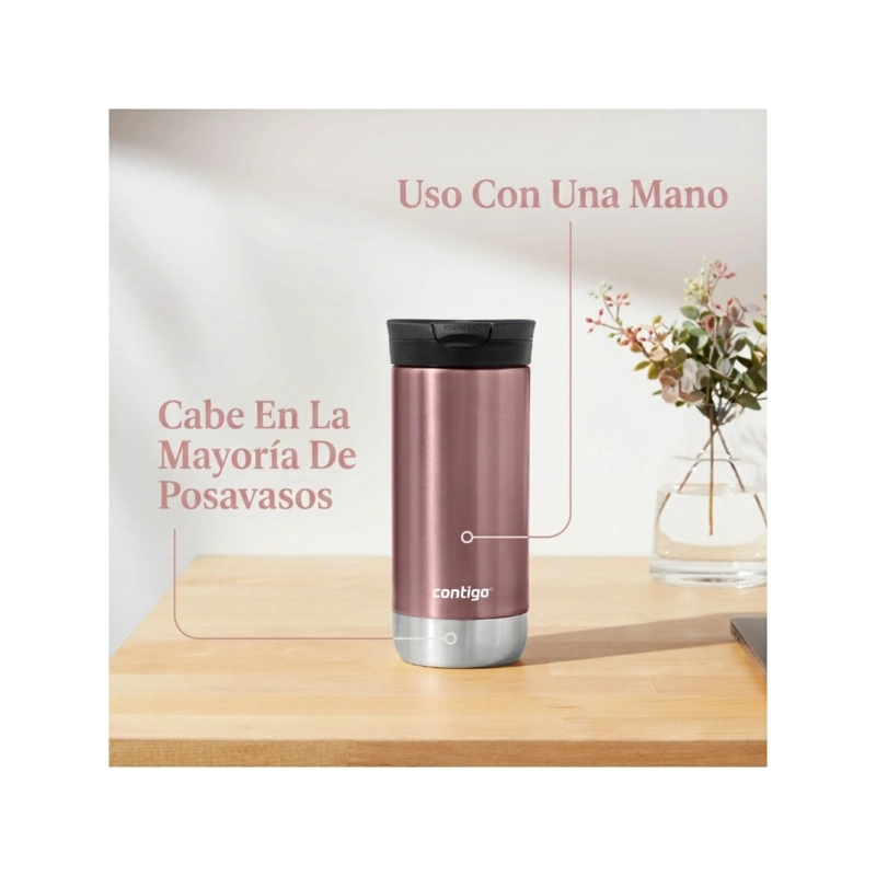 VASO TERMICO CONTIGO HURON 473ML FRIO Y CALIENTE ROSADO - 4