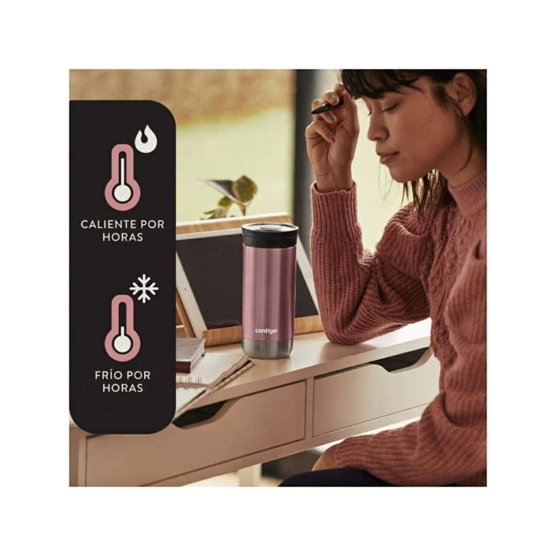 VASO TERMICO CONTIGO HURON 473ML FRIO Y CALIENTE ROSADO - 5