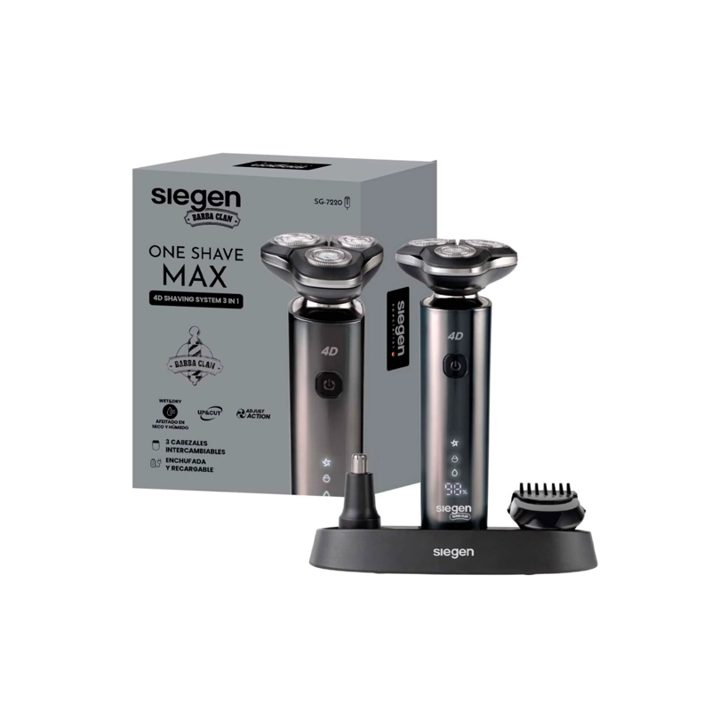 AFEITADORA SIEGEN SG-7220 ONE SHAVE MAX 3 USB WET & DRY 4D - 3