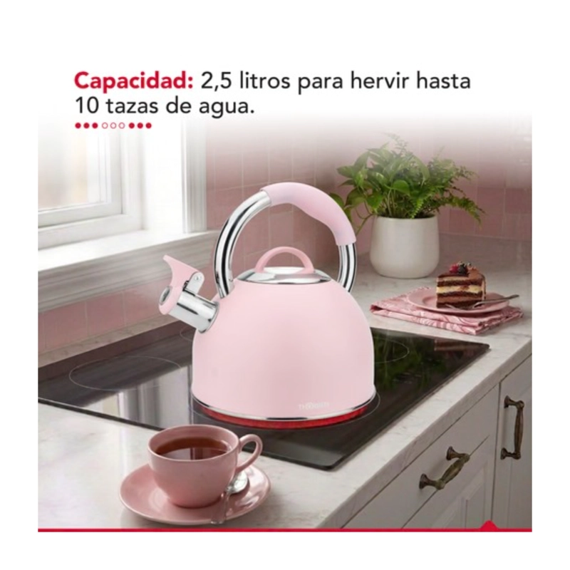 TETERA THORBEN TEA TIME 2.5L ACERO INOXIDABLE SILBADORA ROSA - 4