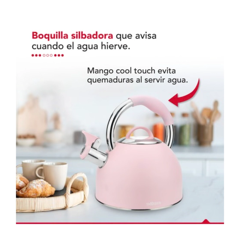 TETERA THORBEN TEA TIME 2.5L ACERO INOXIDABLE SILBADORA ROSA - 7