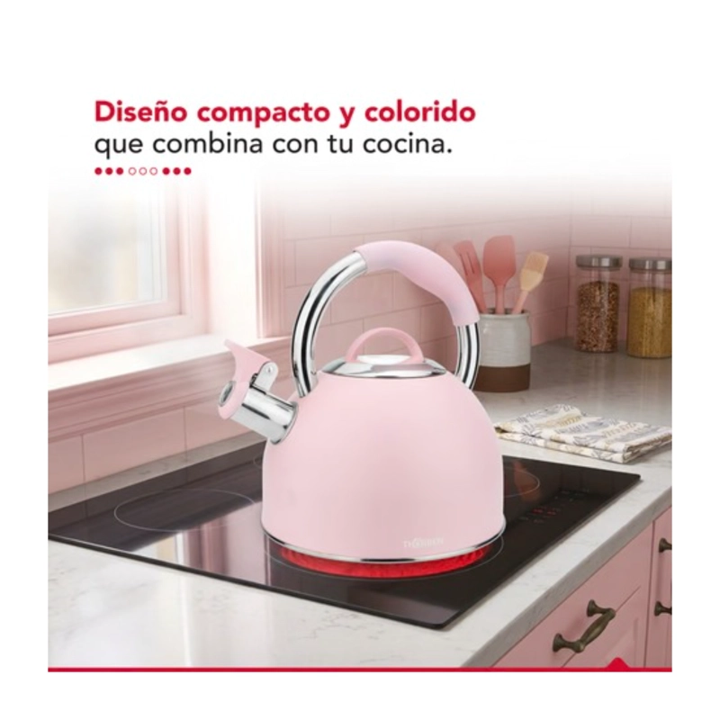 TETERA THORBEN TEA TIME 2.5L ACERO INOXIDABLE SILBADORA ROSA - 8