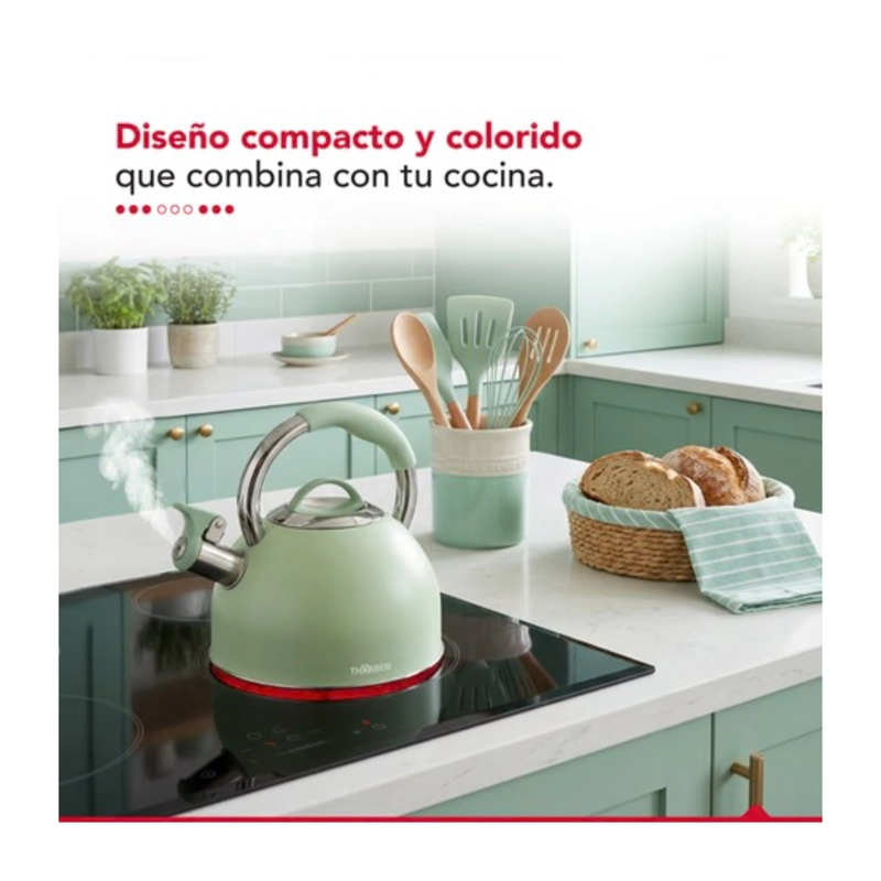 TETERA THORBEN TEA TIME 2.5L ACERO INOXIDABLE SILBADORA VERDE - 8