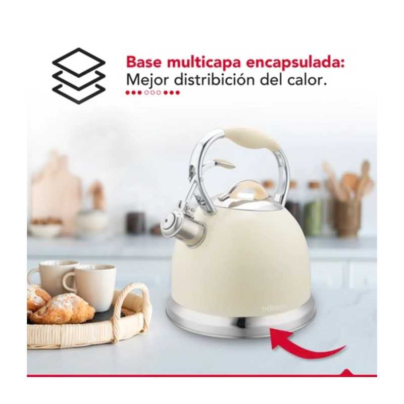 TETERA THORBEN TEA TIME PLUS 2.8L ACERO INOXIDABLE SILBADORA BEIGE - 5