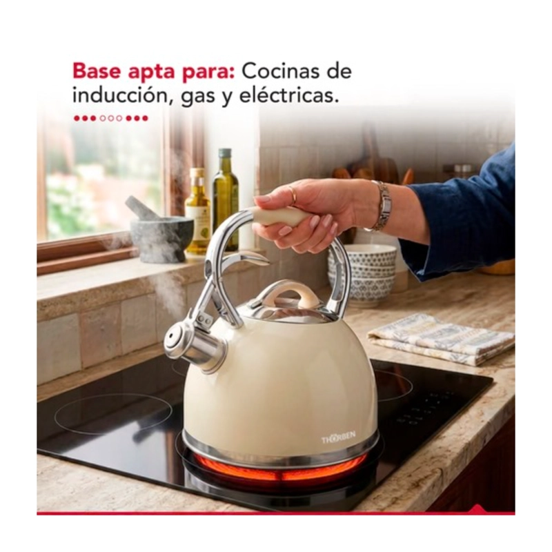 TETERA THORBEN TEA TIME PLUS 2.8L ACERO INOXIDABLE SILBADORA BEIGE - 6