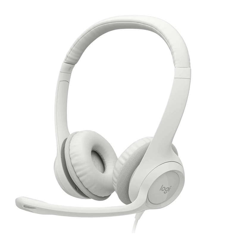 AUDÍFONOS LOGITECH H390 USB BLANCO MICRÓFONO CABLE 1.9M - 1