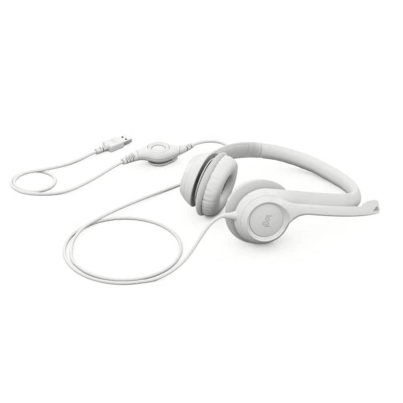 AUDÍFONOS LOGITECH H390 USB BLANCO MICRÓFONO CABLE 1.9M - 2