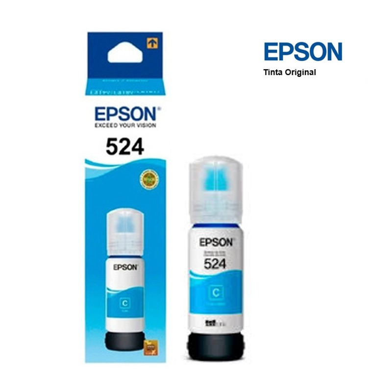 BOTELLA DE TINTA EPSON T524 17ML PAG. 6.000 CYAN T524220-AL - 1
