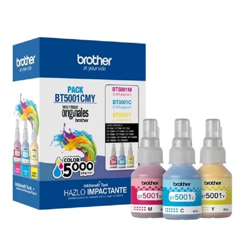 BOTELLA TINTA BROTHER BT50013PKMEX PACK 3 COLORES 5.000 PÁG. - 1