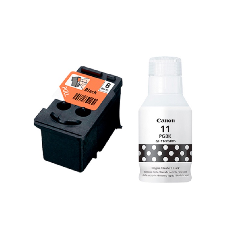 KIT CABEZAL Y BOTELLA DE TINTA CANON BH-10 / GI-11 135ML NEGRO 3418C006 - 1