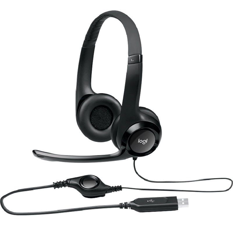 AUDÍFONOS LOGITECH H390 USB NEGRO MICRÓFONO CABLE 1.9M - 2