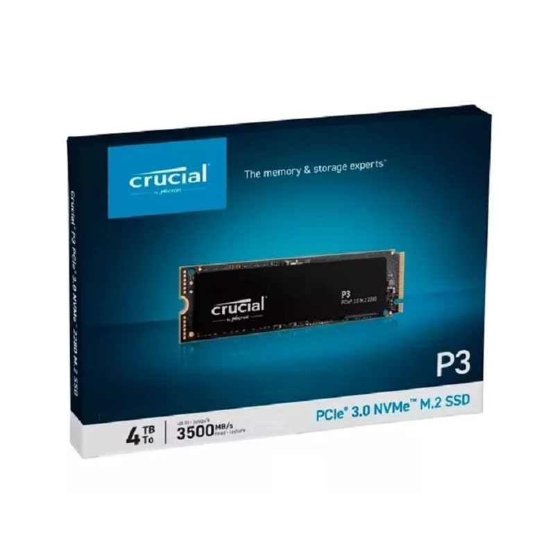UNIDAD SSD CRUCIAL P3 4TB M.2 22X80 PCIE G3 X4 LEC 3500MB/S ESC 3000MB/S - 2