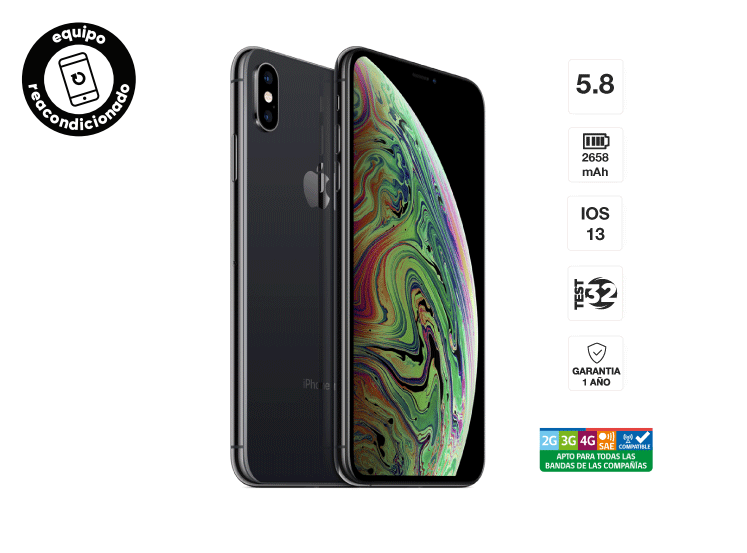 Apple iPhone Xs 64GB ブラック IPHONE XS 64GB NEGRO - REACONDICIONADO | NEGRO