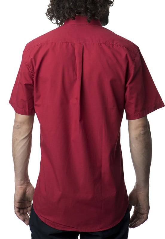 CAMISA LISA CUELLO SEMI ITALIANO - ROJO - 44 - 3