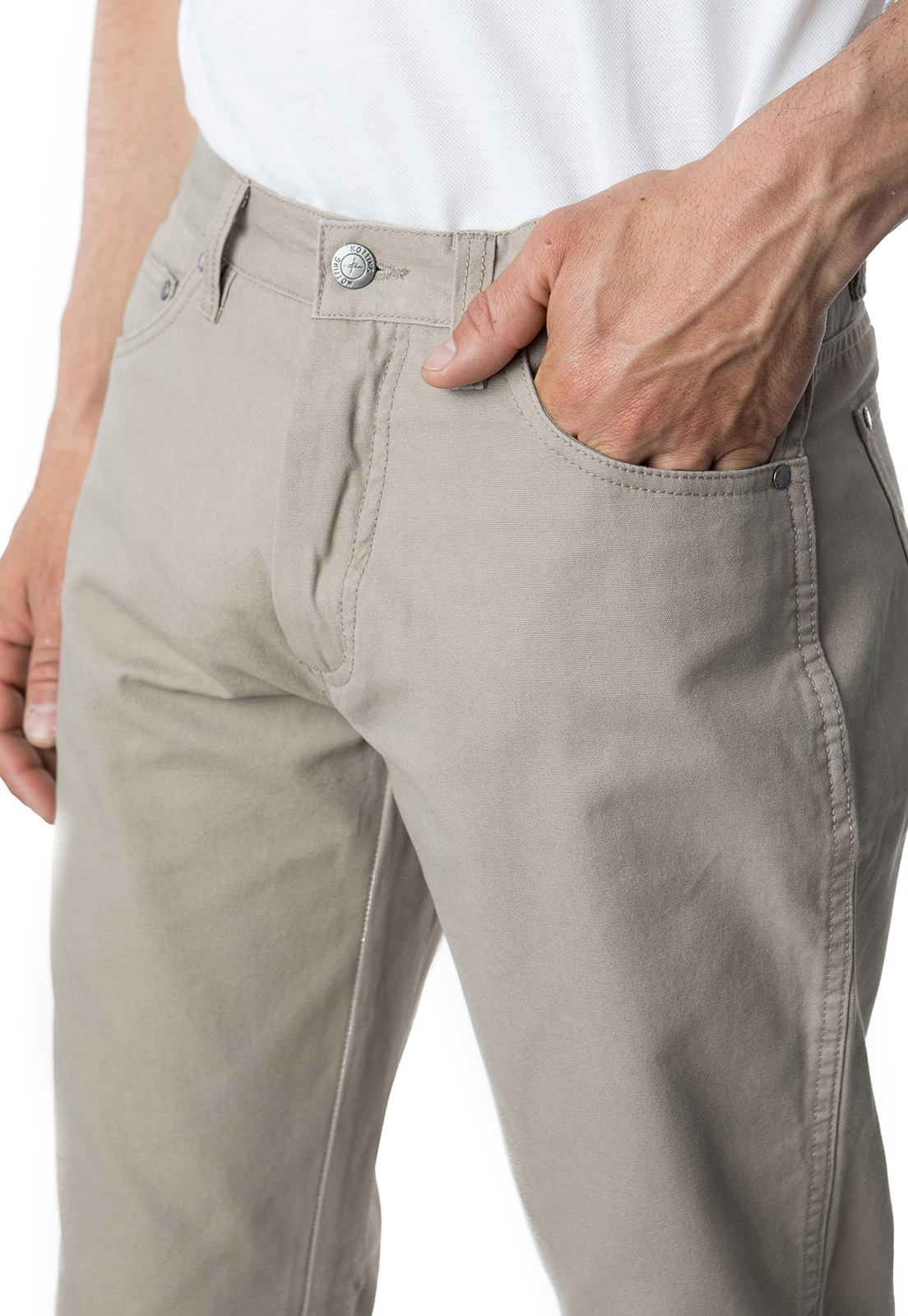 PANTALÓN HOMBRE KOTTING BEIGE CANVAS 5 BOLSILLOS - 3