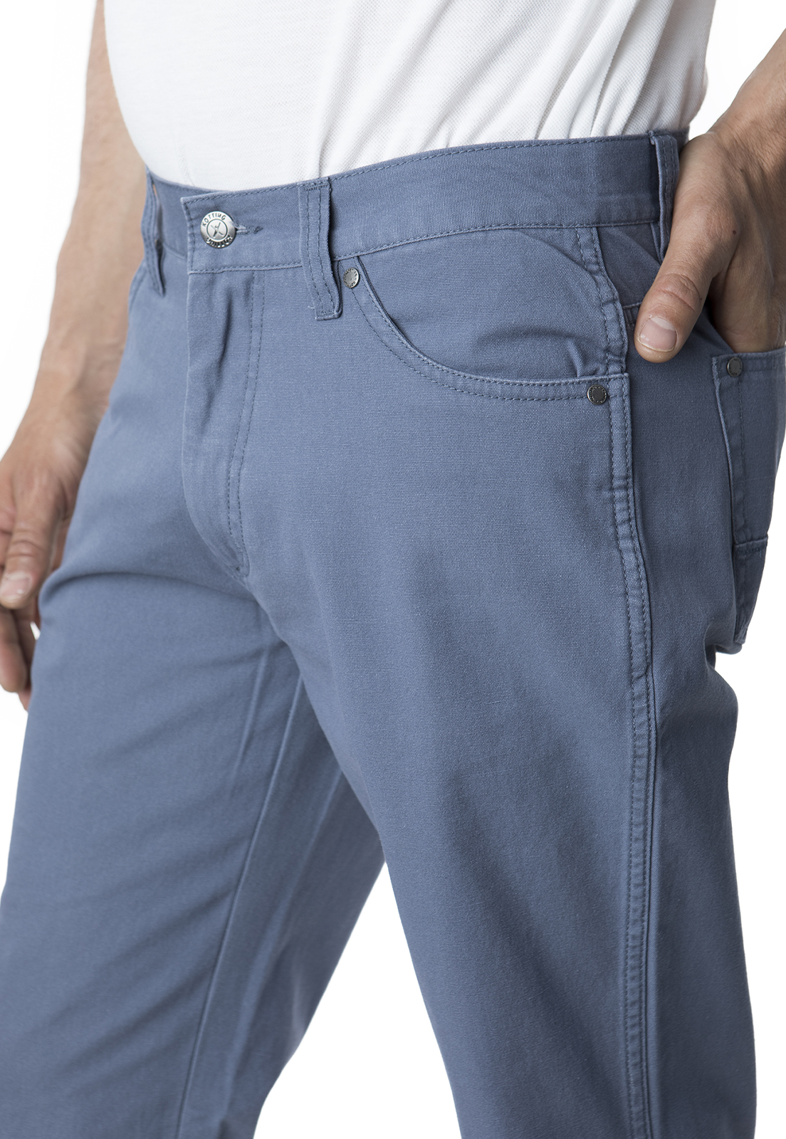 PANTALÓN HOMBRE KOTTING AZUL CANVAS 5 BOLSILLOS - 3