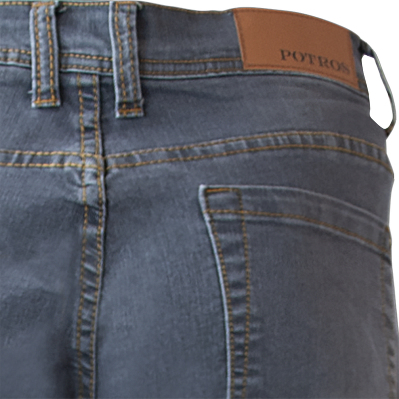 JEANS HOMBRE POTROS GRIS OSCURO LINEA SPANDEX SLIM FIT - 7