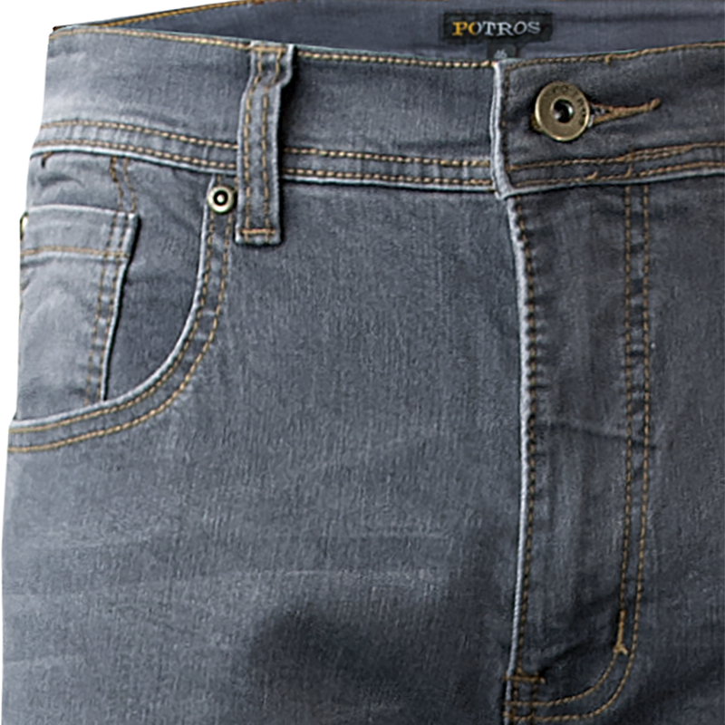 JEANS HOMBRE POTROS GRIS OSCURO LINEA SPANDEX SLIM FIT - 8