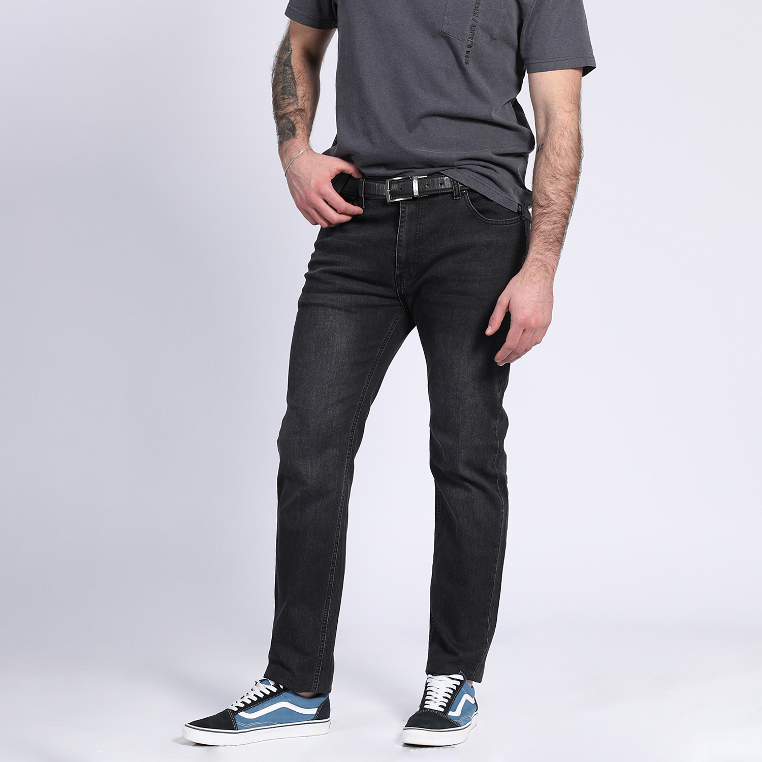 JEANS LINEA SPANDEX SLIM FIT EN COLOR NEGRO - 2
