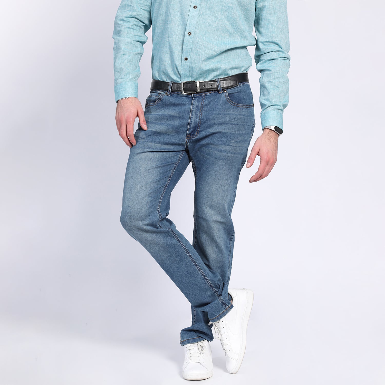 JEANS HOMBRE SPANDEX SLIM FIT DENIM ALGODÓN ELASTIZADO - 3