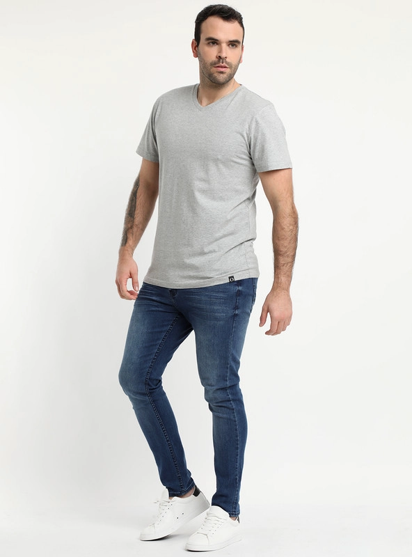 POLERA CUELLO V GRIS - 3