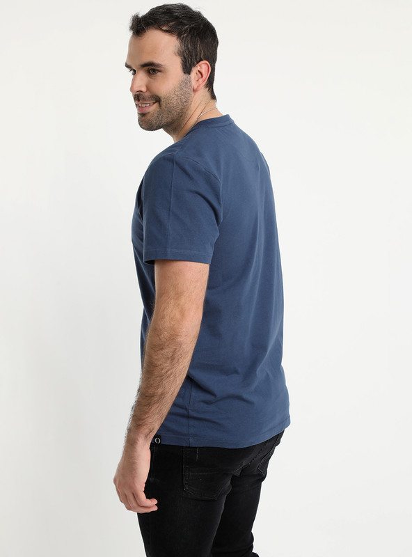 POLERA CUELLO V AZUL MARINO - 2