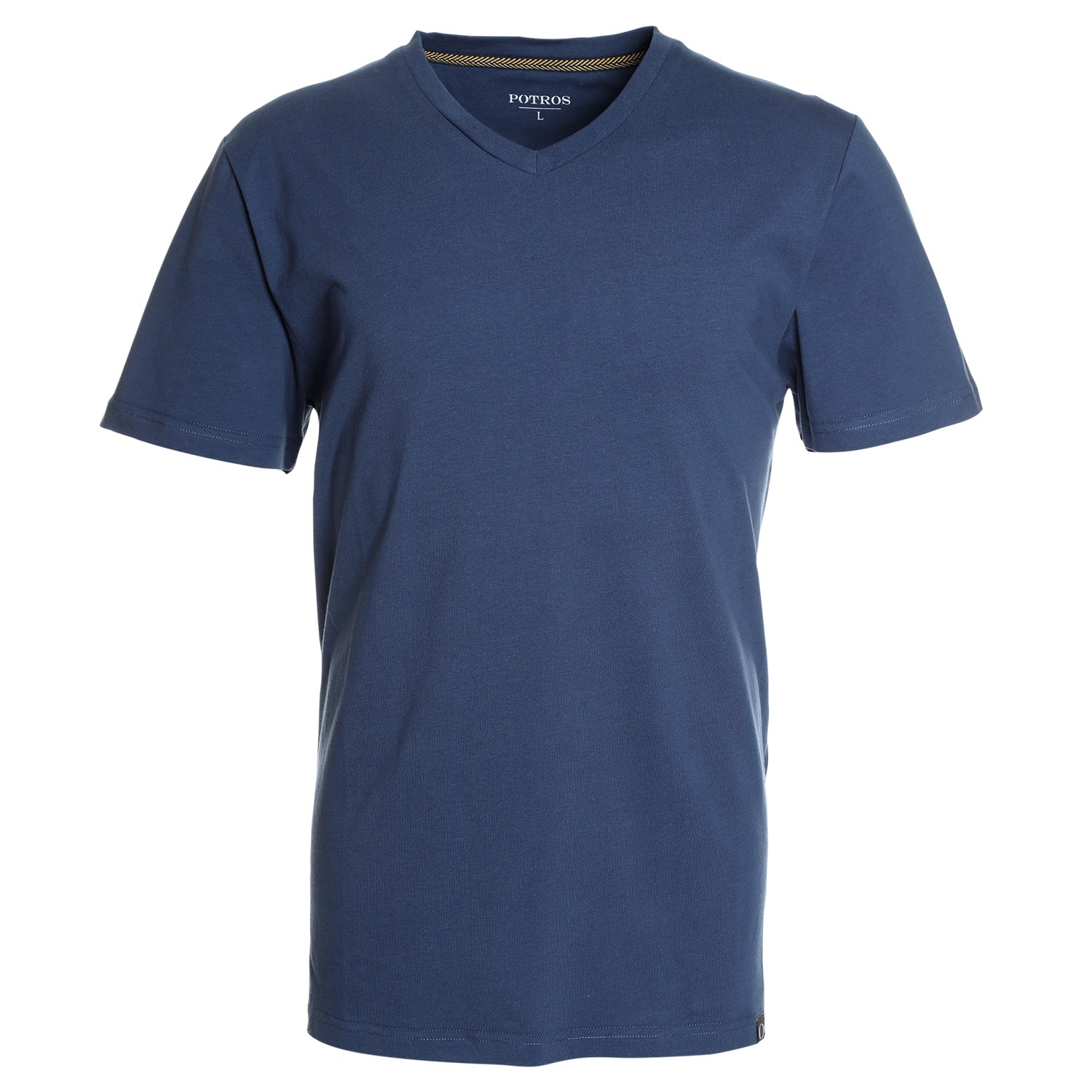 POLERA CUELLO V AZUL MARINO - 4