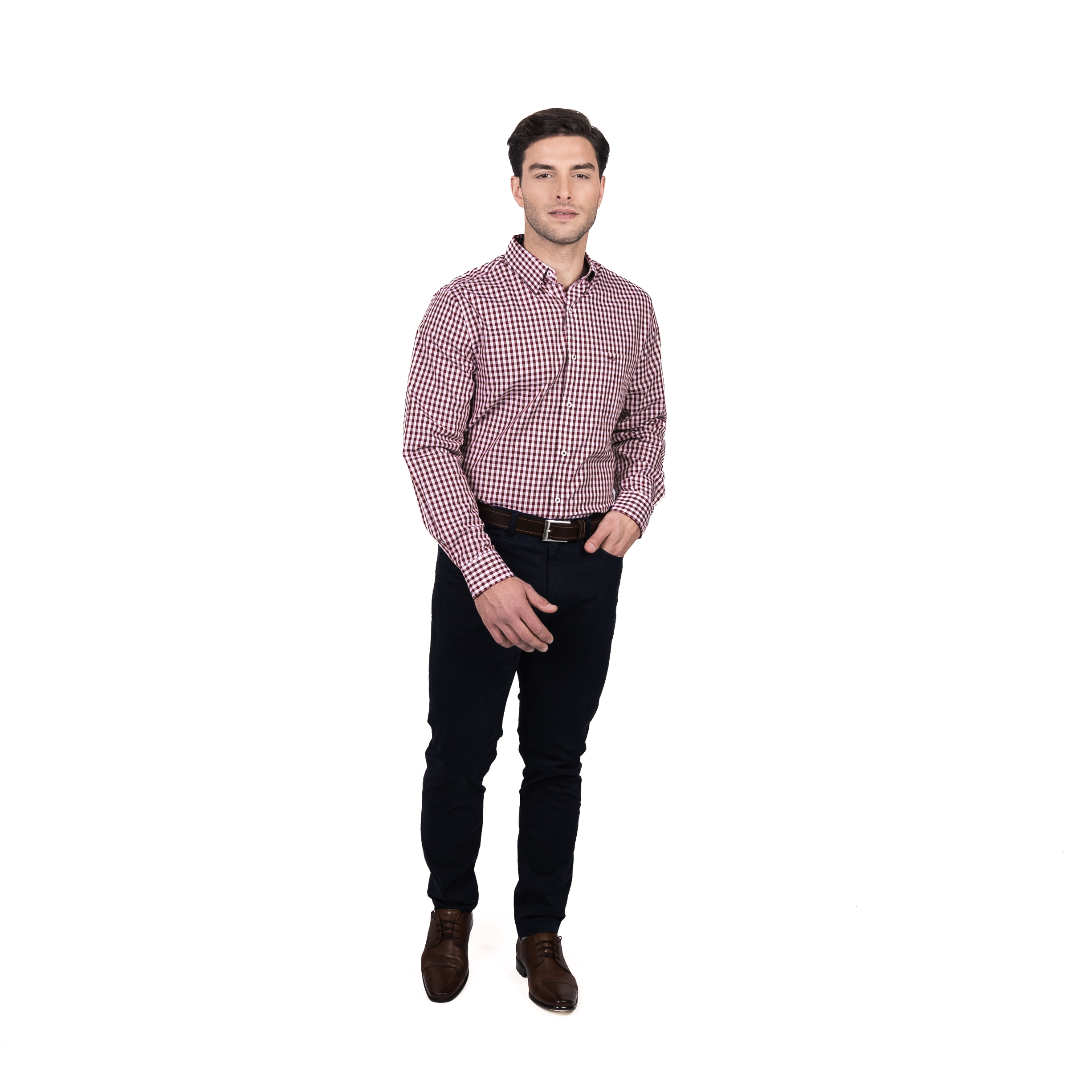 CAMISA BROOKLYN CUADRILLÉ REGULAR FIT | EN COLOR ROJO - 4