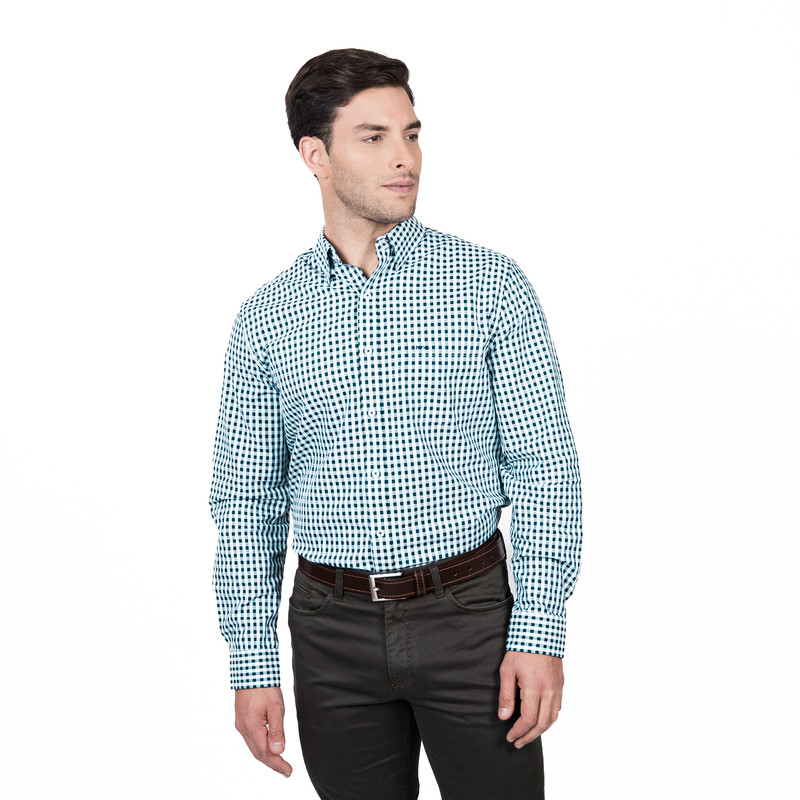CAMISA BROOKLYN CUADRILLÉ REGULAR FIT | AZUL MARINO - 1
