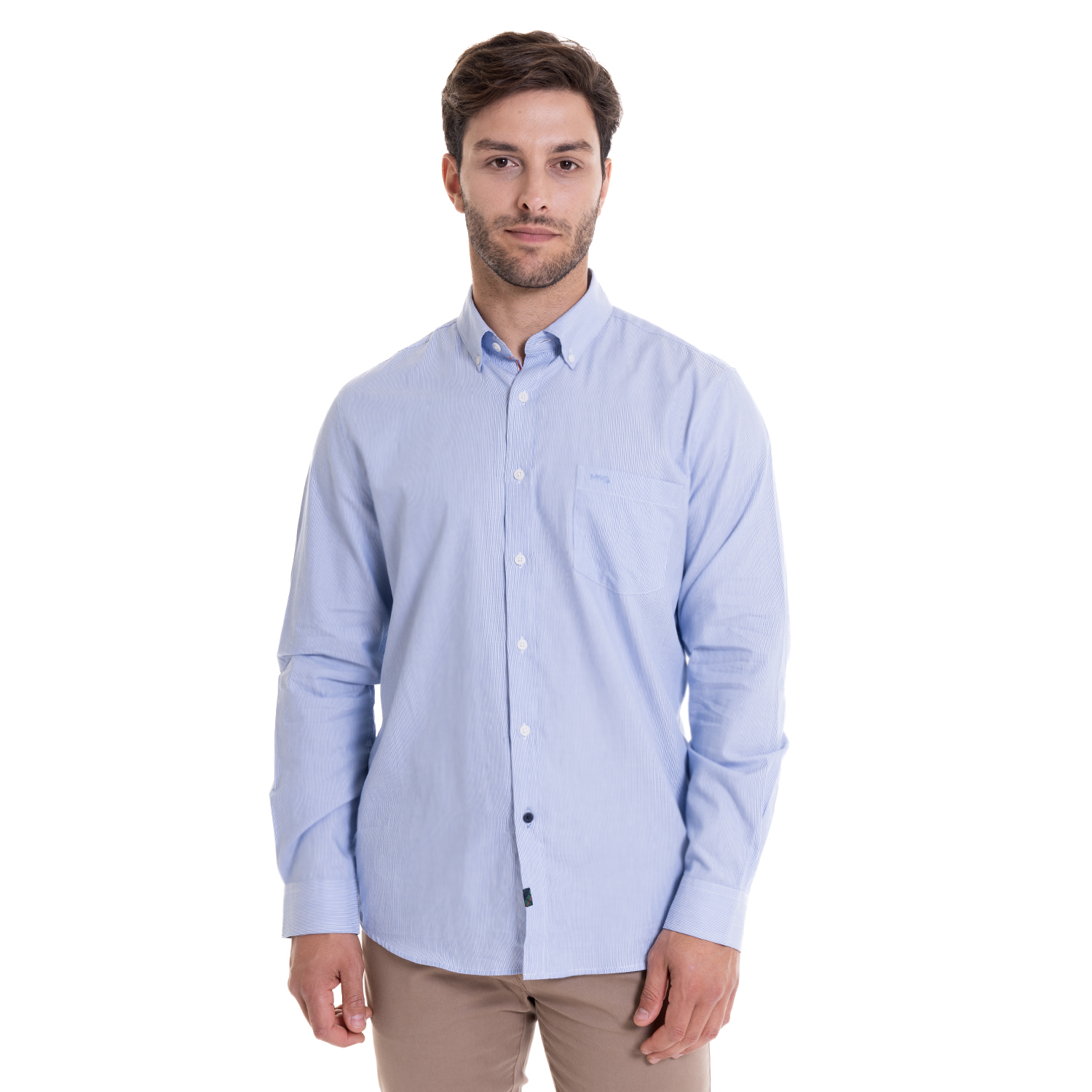 CAMISA MANHATTAN DOBBY COMFORT FIT | CELESTE - 1