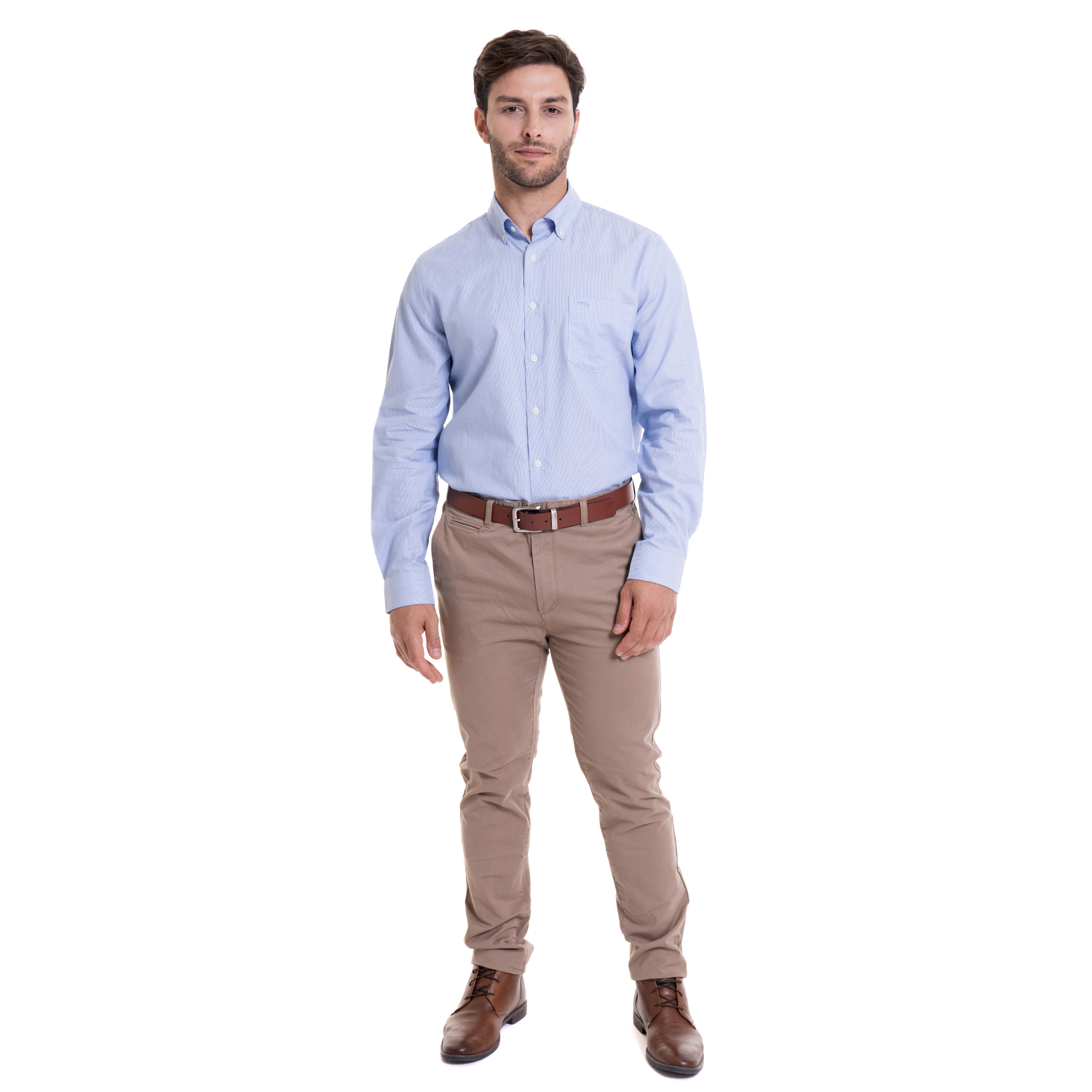 CAMISA MANHATTAN DOBBY COMFORT FIT | CELESTE - 4