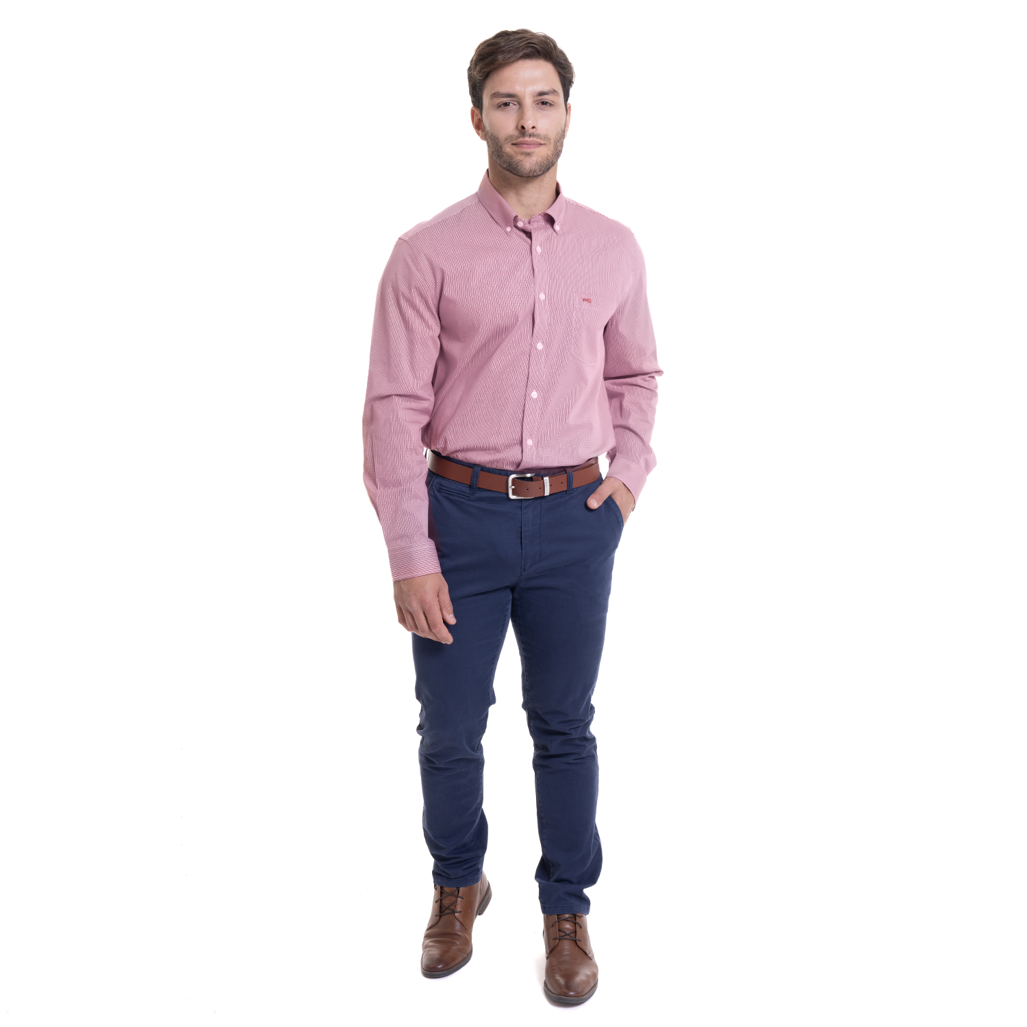 CAMISA BRONX MICRO CUADRO REGULAR FIT | EN COLOR ROJO - 4