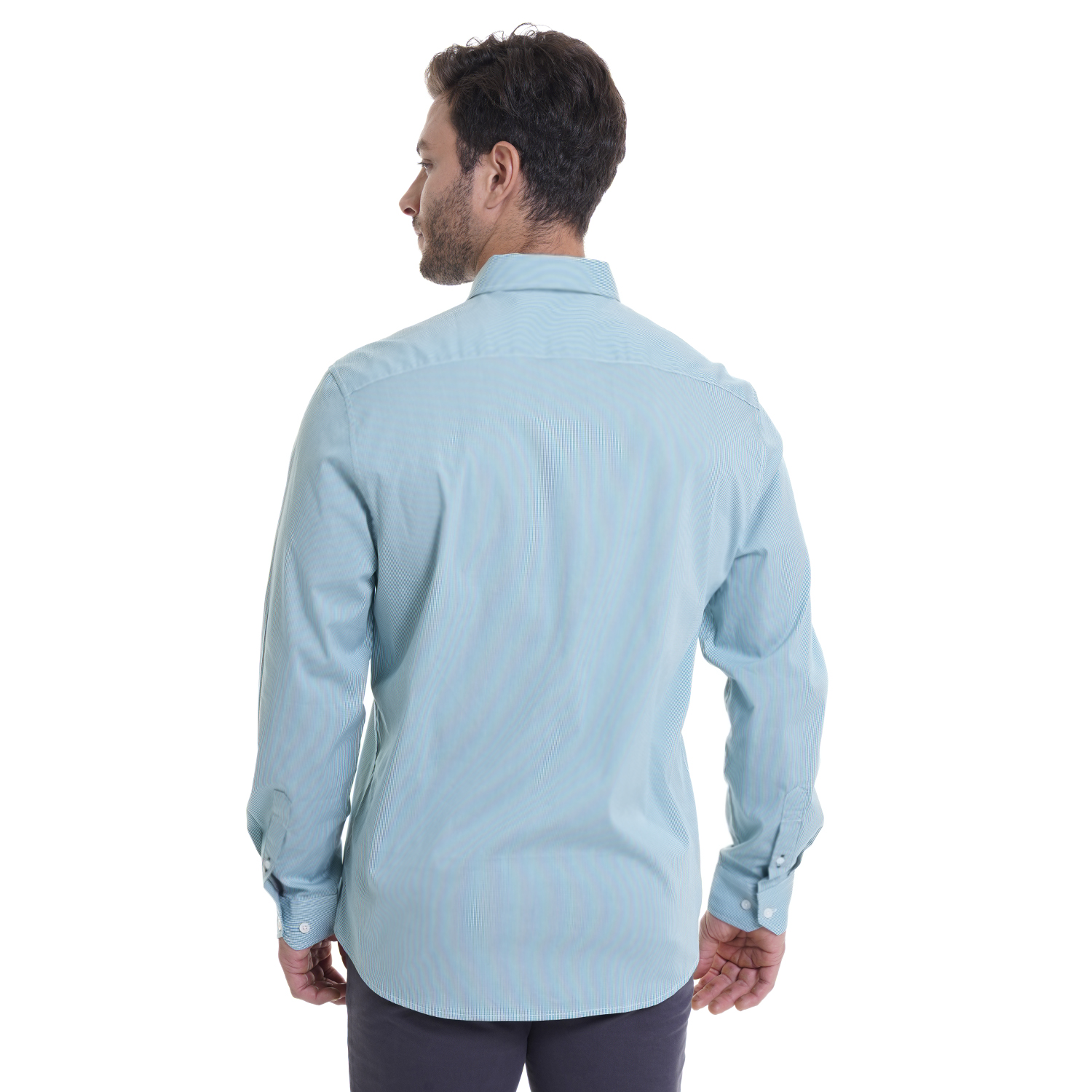 CAMISA BRONX MICRO CUADRO REGULAR FIT | VERDE PETRÓLEO - 2
