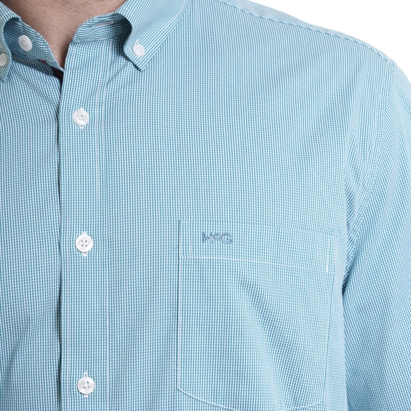 CAMISA BRONX MICRO CUADRO REGULAR FIT | VERDE PETRÓLEO - 3