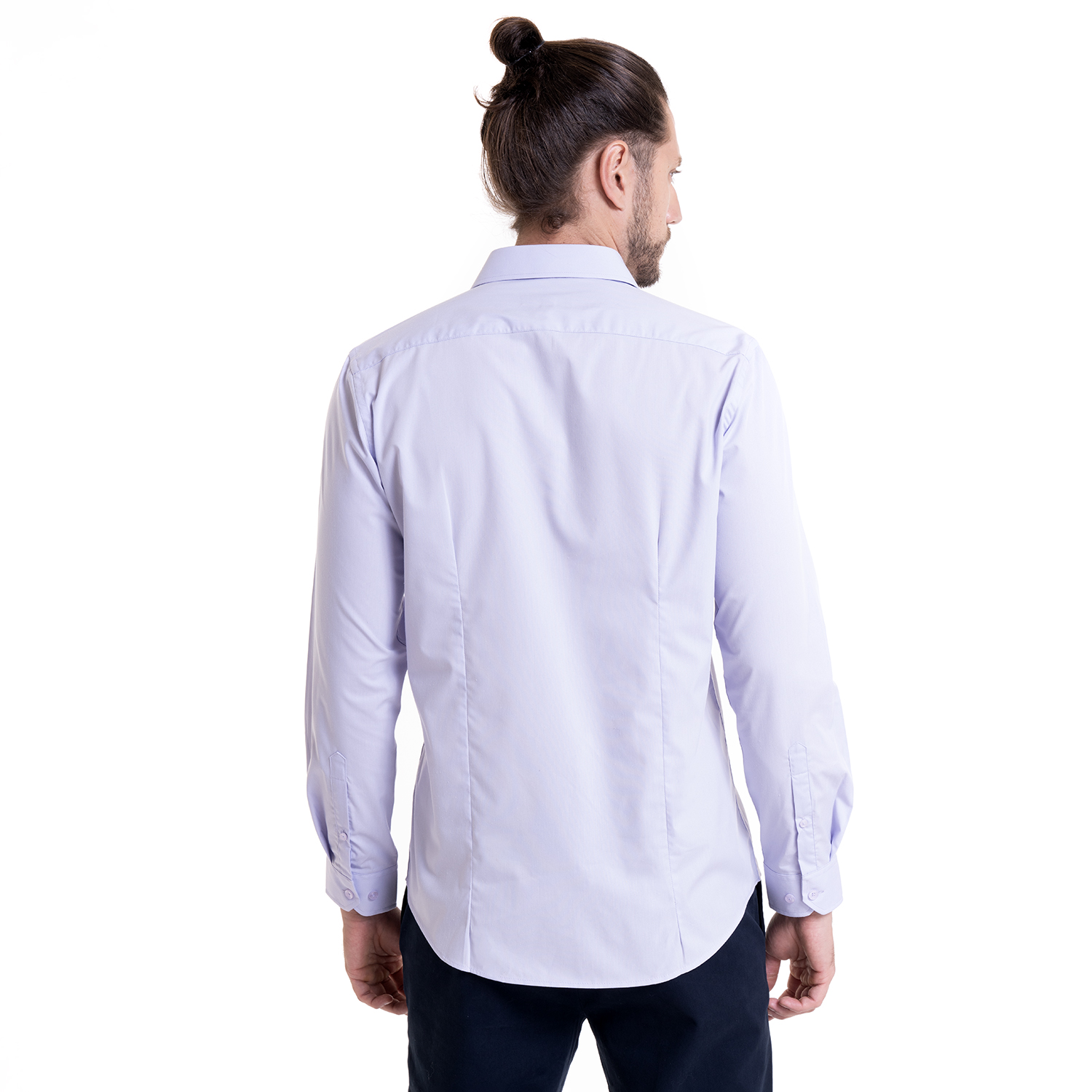 CAMISA CELESTE HOMBRE MANGA LARGA SLIM FIT LISA GRAN VÍA | LILA - 2