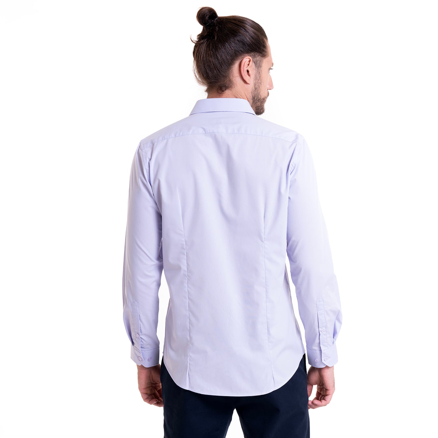 CAMISA CELESTE HOMBRE MANGA LARGA SLIM FIT LISA GRAN VÍA | LILA - 2