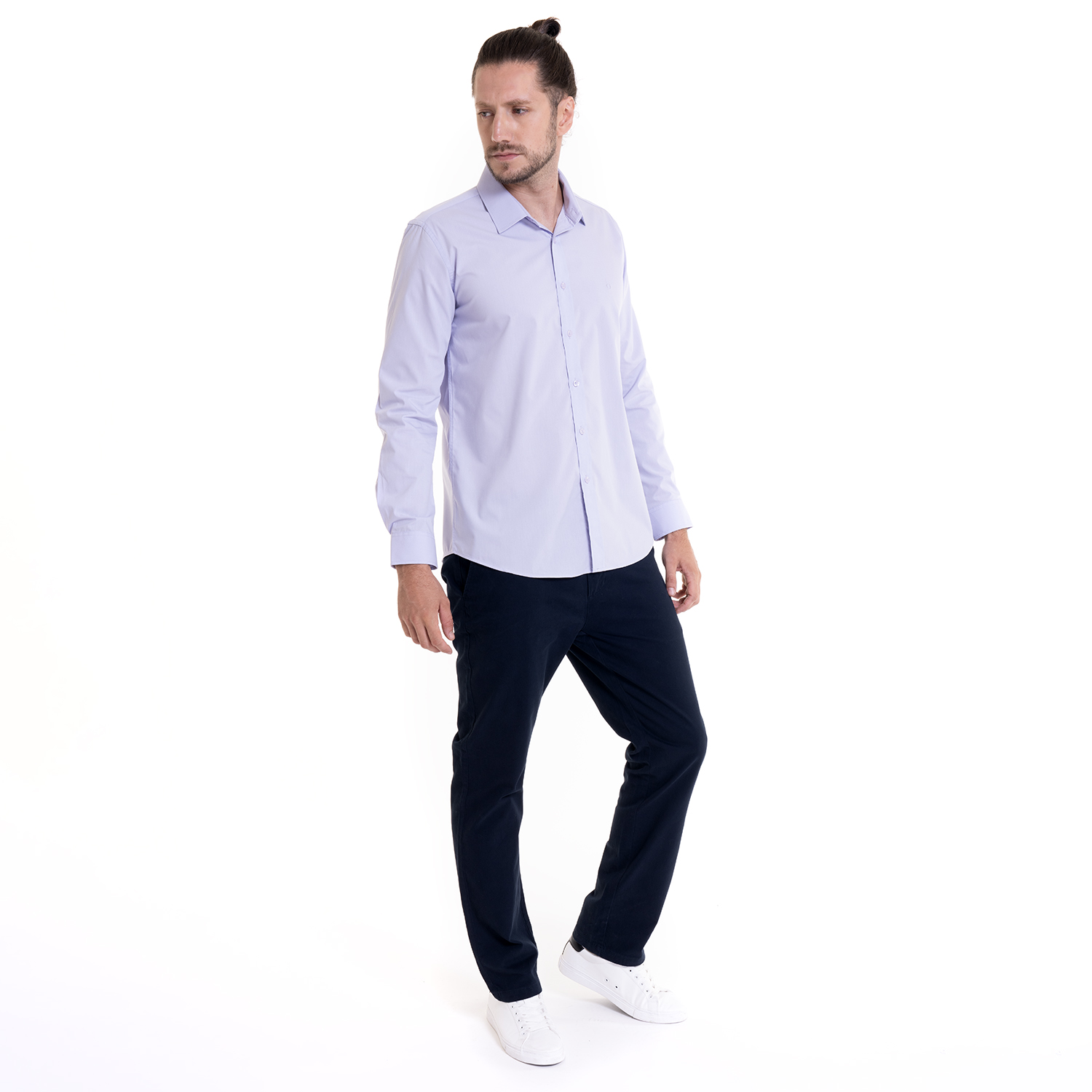 CAMISA CELESTE HOMBRE MANGA LARGA SLIM FIT LISA GRAN VÍA | LILA - 4