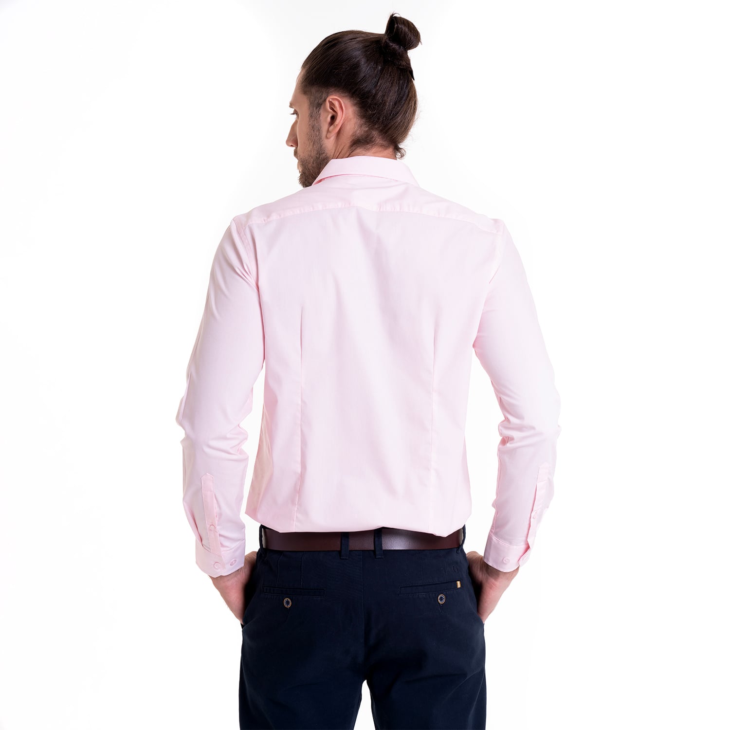 CAMISA CELESTE HOMBRE MANGA LARGA SLIM FIT LISA GRAN VÍA | ROSA - 2