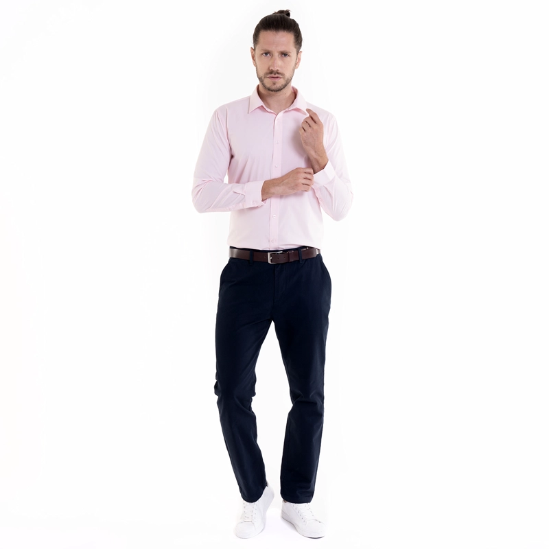 CAMISA HOMBRE MANGA LARGA SLIM FIT LISA GRAN VÍA | EN COLOR NEGRO - 4