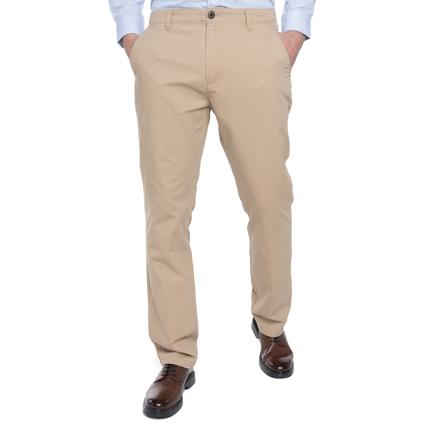 PANTALÓN ALGODÓN REGULAR FIT HOMBRE POTROS BEIGE VERSALLES - 1