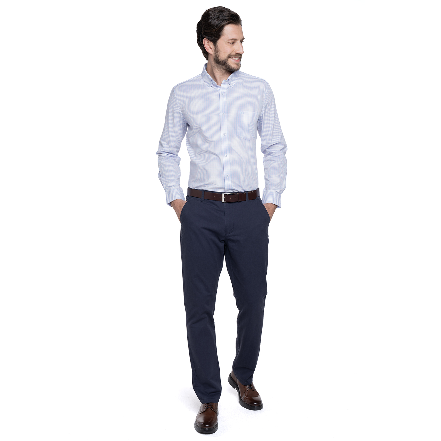 PANTALÓN ALGODÓN REGULAR FIT HOMBRE POTROS AZUL MARINO VERSALLES - 4