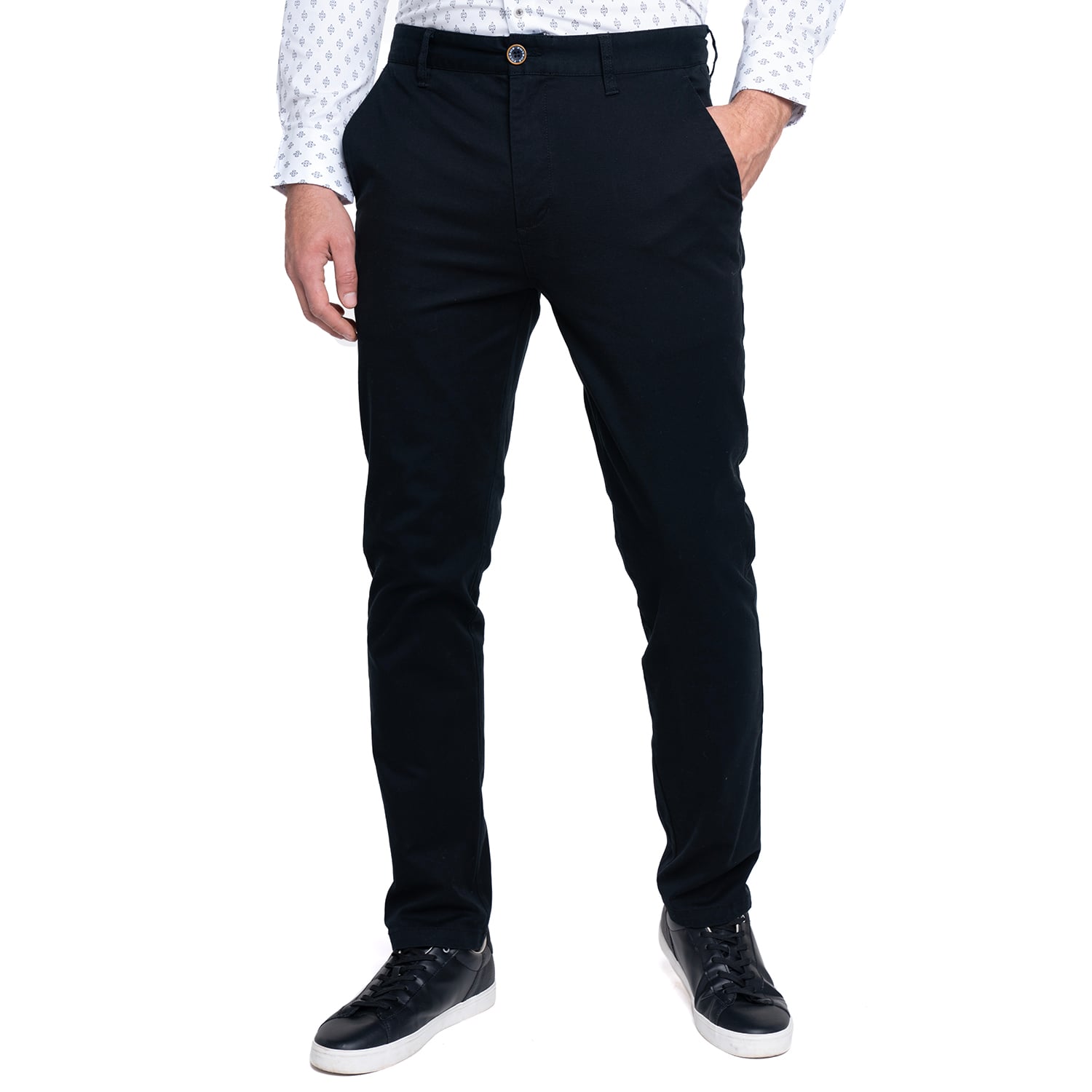 PANTALÓN ALGODÓN SLIM FIT HOMBRE POTROS NEGRO BUDAPEST - 1