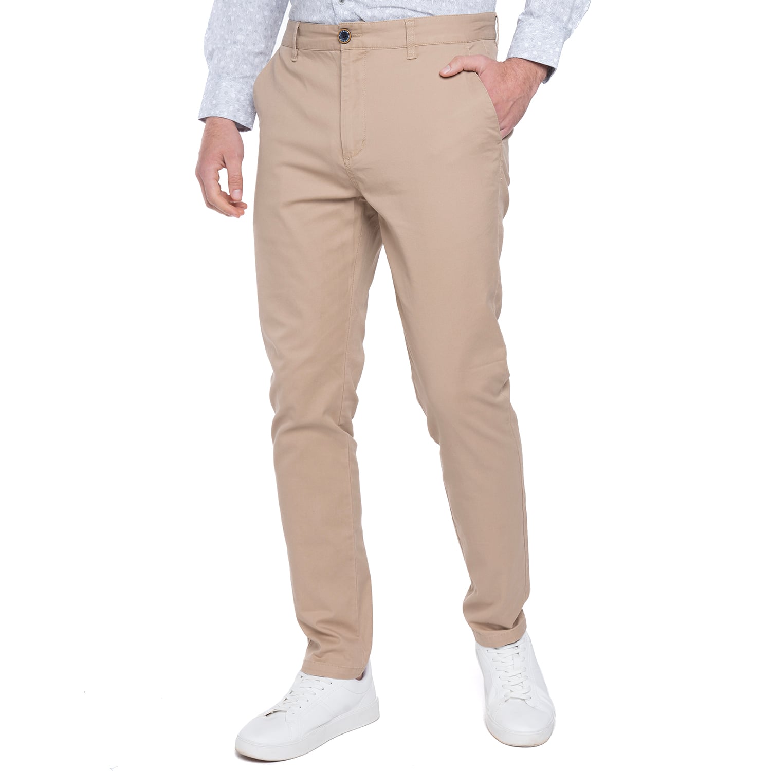 PANTALÓN ALGODÓN SLIM FIT HOMBRE POTROS BEIGE BUDAPEST - 1