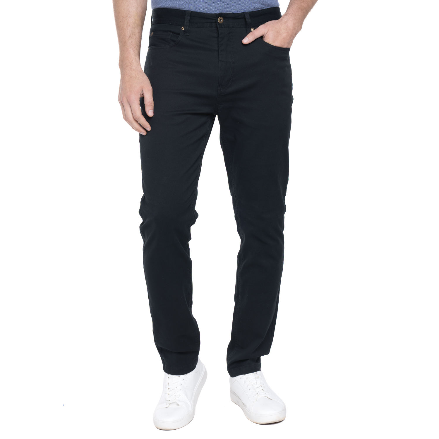 PANTALÓN ALGODÓN SLIM FIT HOMBRE POTROS NEGRO ATENAS - 1