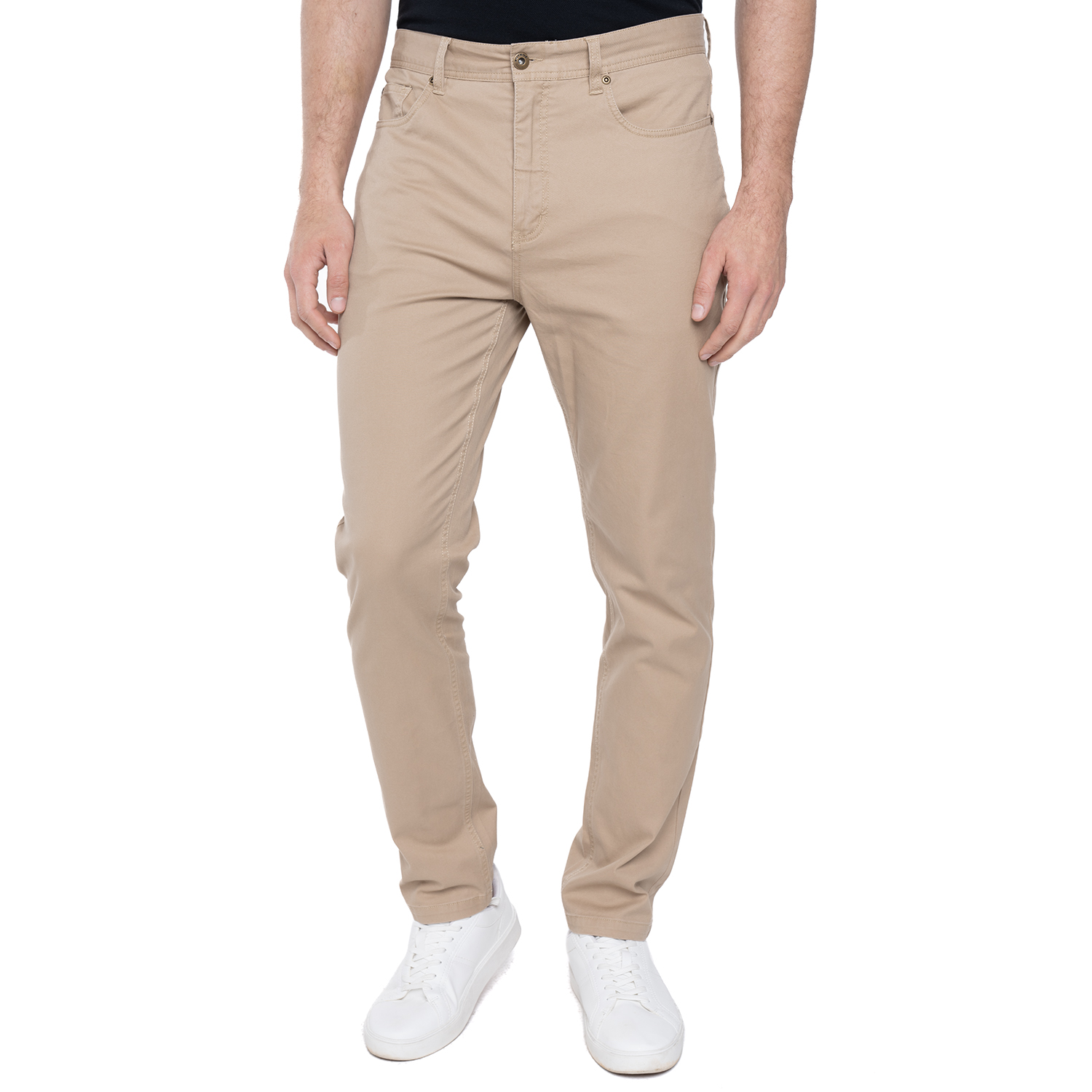 PANTALÓN ALGODÓN SLIM FIT HOMBRE POTROS BEIGE ATENAS - 1