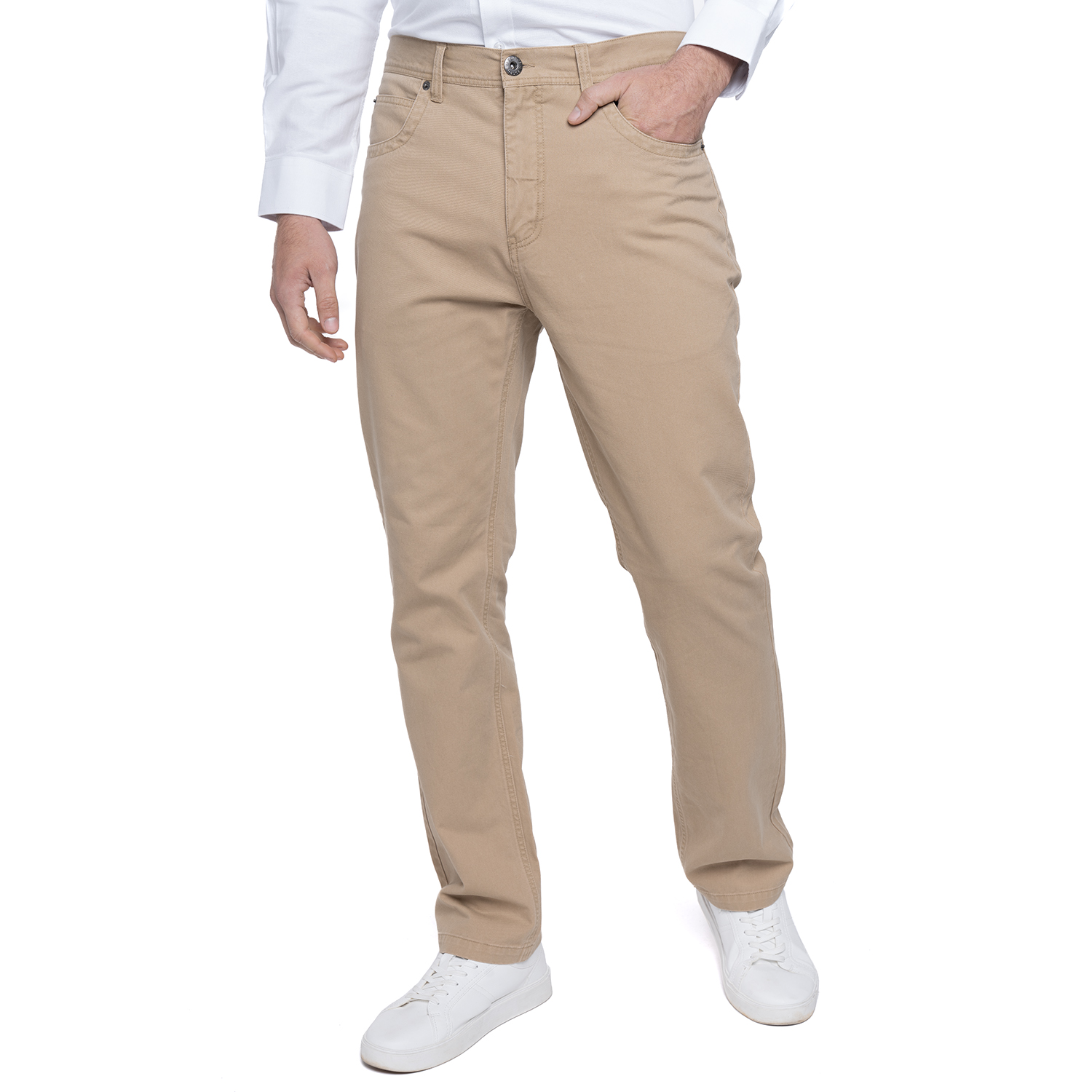 PANTALÓN ALGODÓN SLIM FIT HOMBRE POTROS BEIGE VIENA - 1
