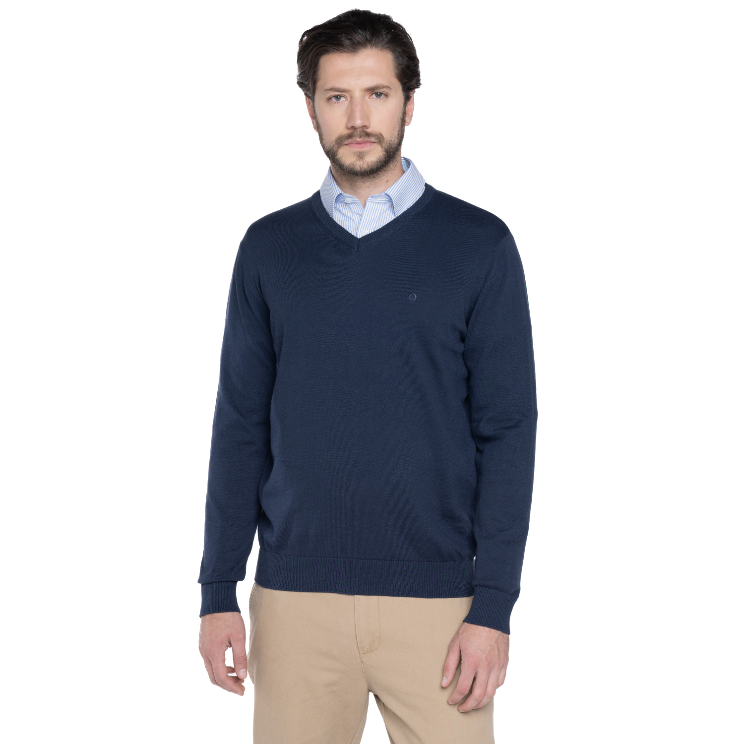 SWEATER HOMBRE CUELLO V VENECIA | AZUL MARINO - 1