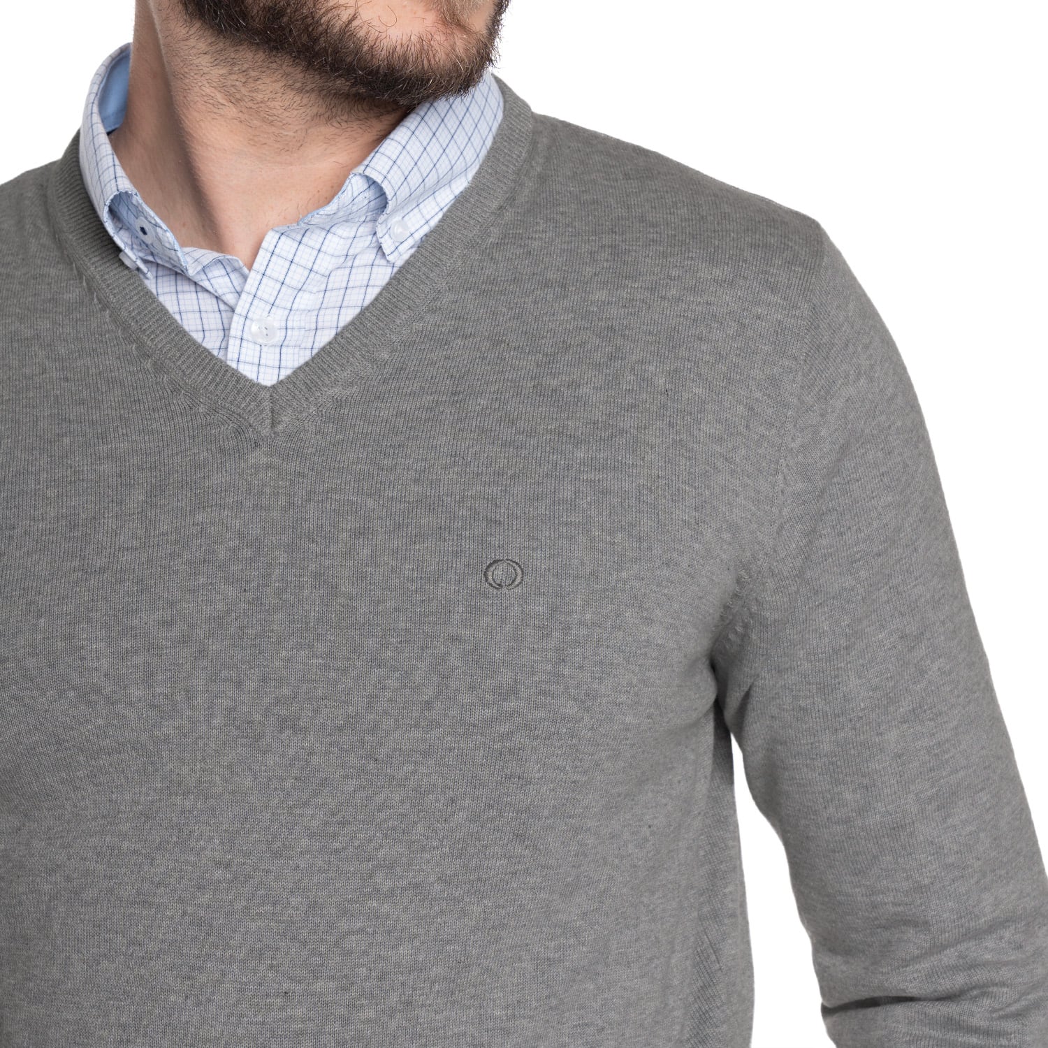 SWEATER HOMBRE CUELLO V VENECIA | GRIS - 3